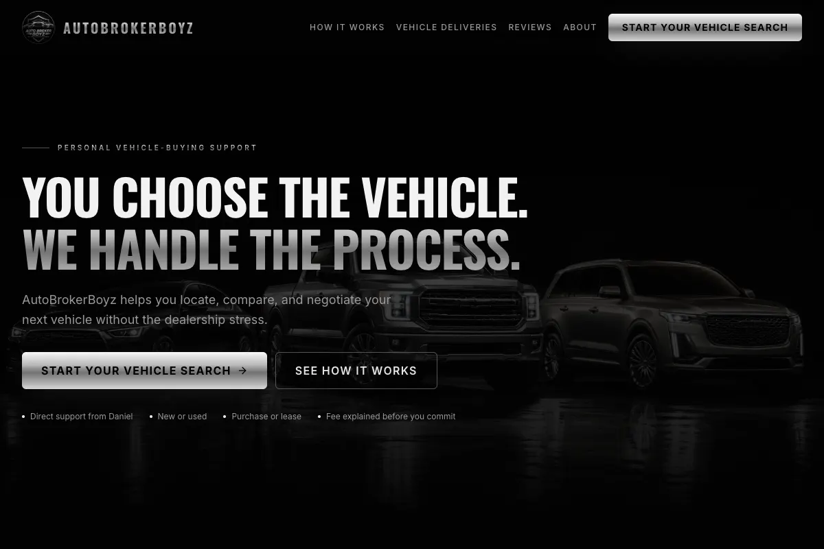 Vista del sitio: Auto Broker Boyz